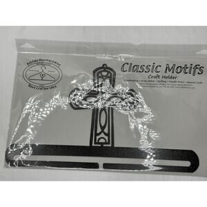 Ackfeld 13" Holder Fabric Cross Split Bottom Classic Motifs Craft Holder NEW
